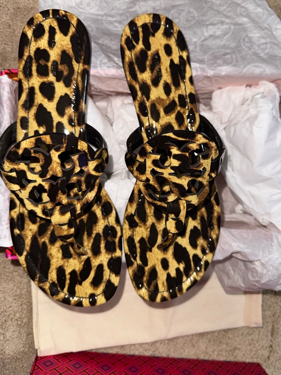 Tory Burch Shoes - Brand new Tory Burch Leopard Print Patent leather Miller Sandals-Size 9.